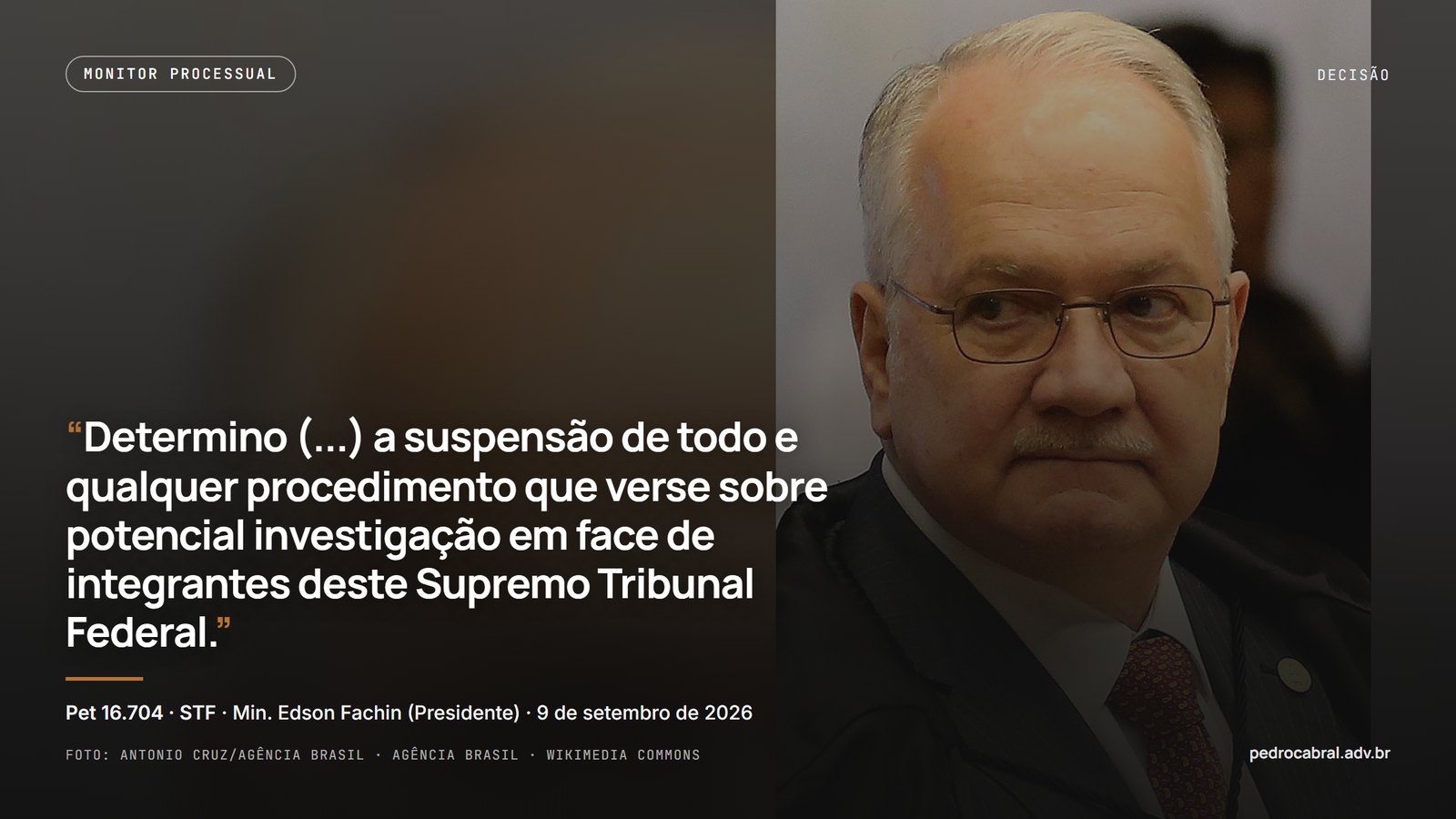 Cartão do Monitor Processual sobre decisão do STF